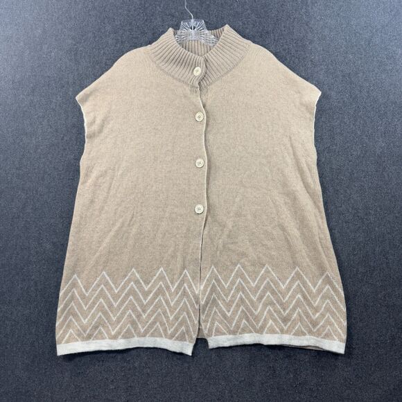 Note Di Anita Cardigan Women's One Size Beige Vest Sweater Wool Cashmere Blend - Picture 1 of 8
